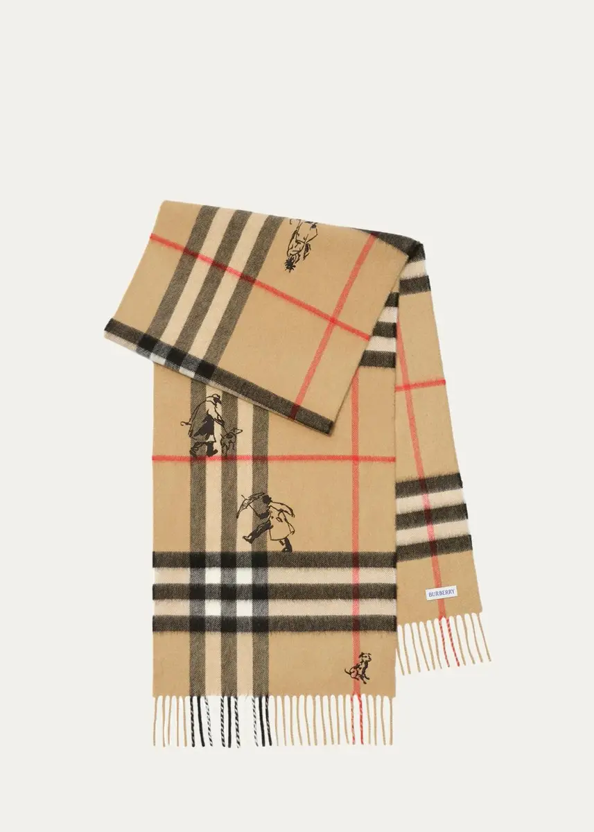 Burberry Men's Check Mates Cashmere Scarf | Thumbnail 2