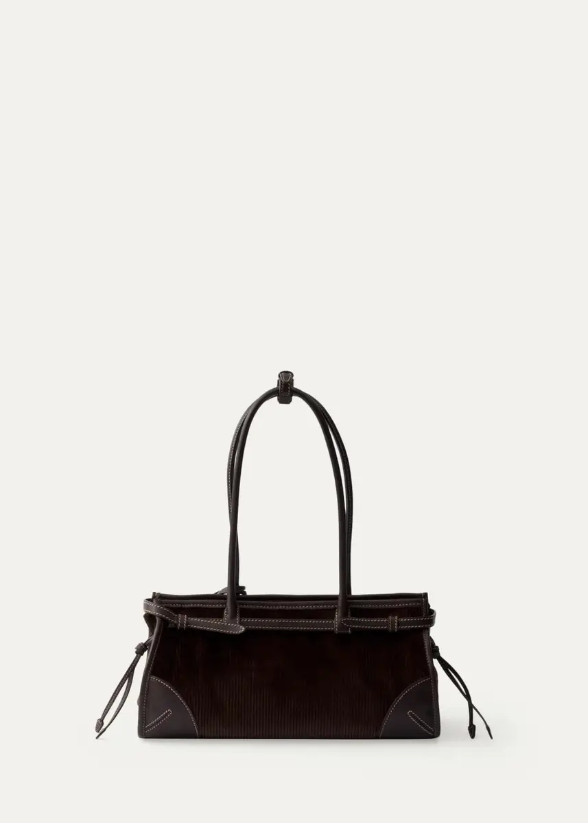 Prada Bonnie Leather-Trim Corduroy Shoulder Bag | Thumbnail 3 Prada Bonnie Leather-Trim Corduroy Shoulder Bag | Thumbnail 3