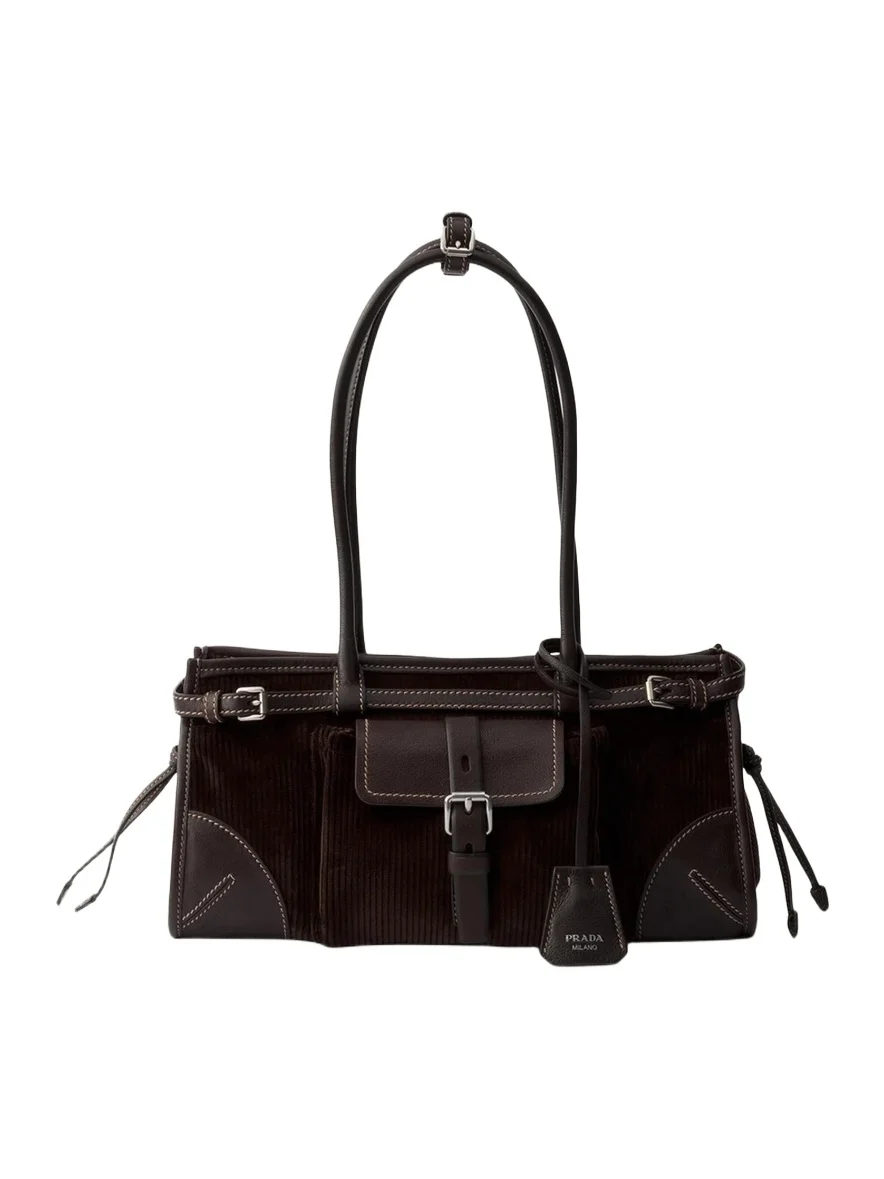 Bonnie Leather-Trim Corduroy Shoulder Bag Bonnie Leather-Trim Corduroy Shoulder Bag