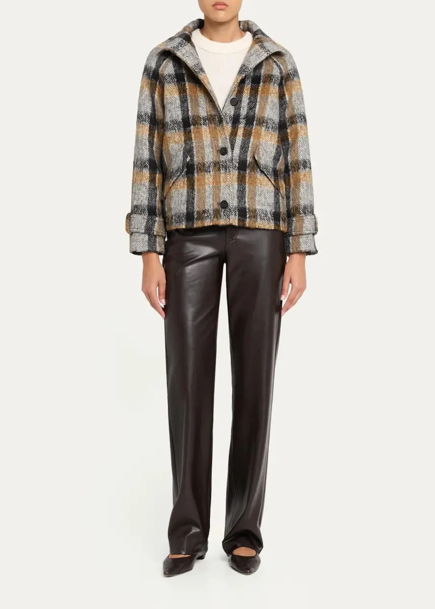 Simkhai Virelle Plaid Brushed Knit Jacket | Thumbnail 2