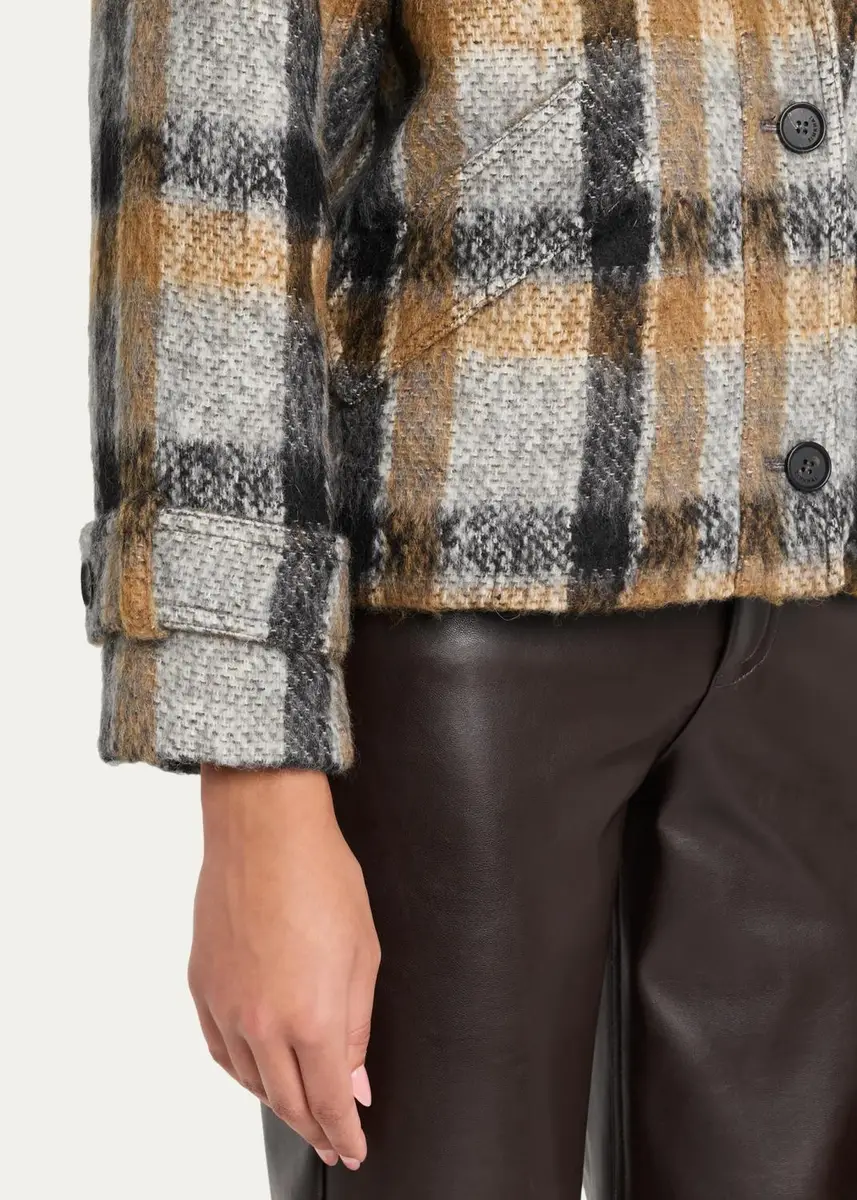Simkhai Virelle Plaid Brushed Knit Jacket | Thumbnail 5