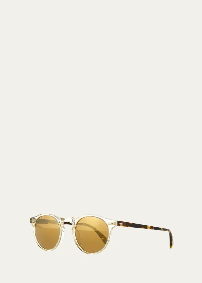 Oliver Peoples Gregory Peck Round Plastic Sunglasses, Clear/Tortoise | Thumbnail 2 Oliver Peoples Gregory Peck Round Plastic Sunglasses, Clear/Tortoise | Thumbnail 2