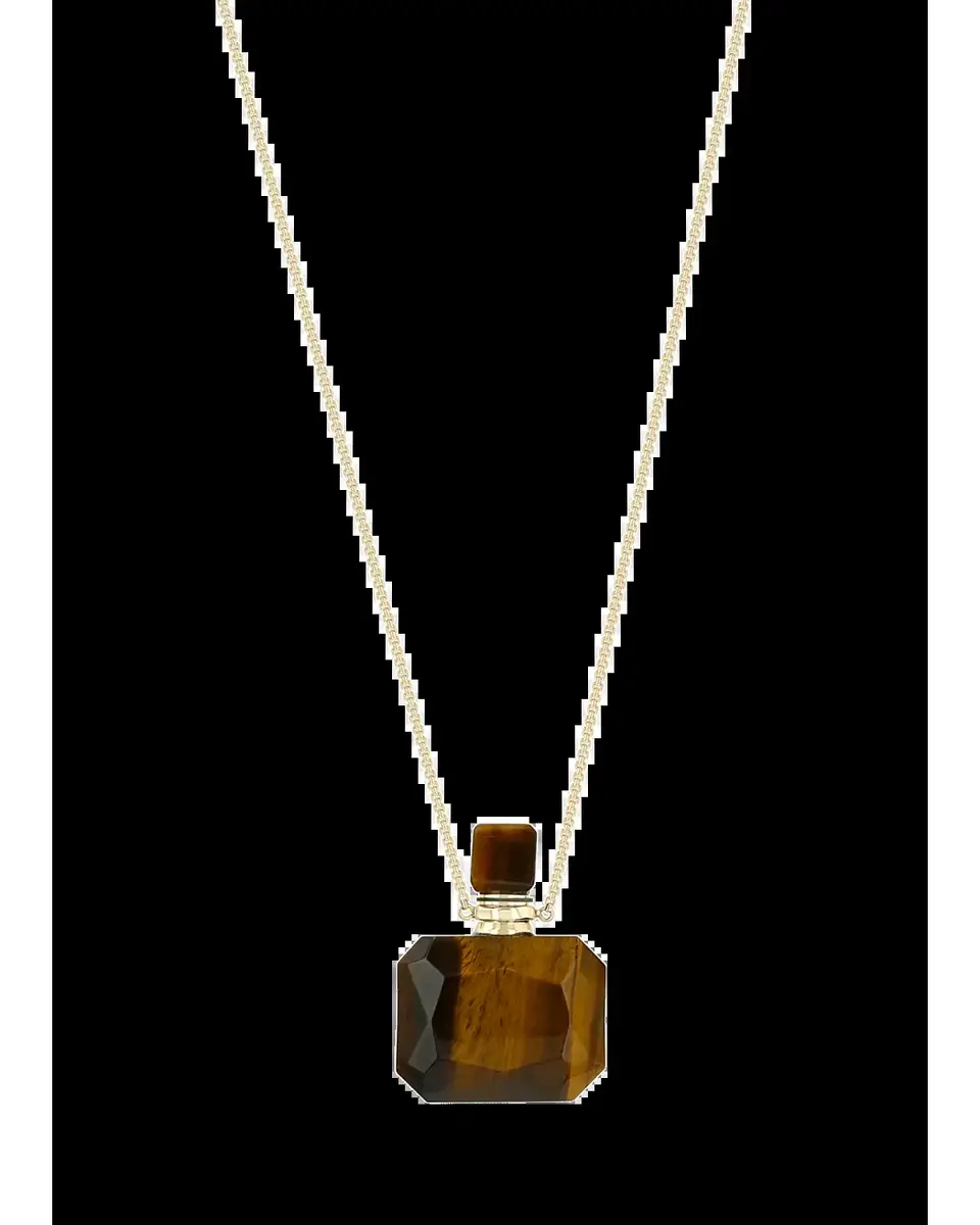 Zoë Chicco 14K Tiger's Eye Square Perfume Bottle Extra-Small Box Chain Necklace | Thumbnail 2 Zoë Chicco 14K Tiger's Eye Square Perfume Bottle Extra-Small Box Chain Necklace | Thumbnail 2