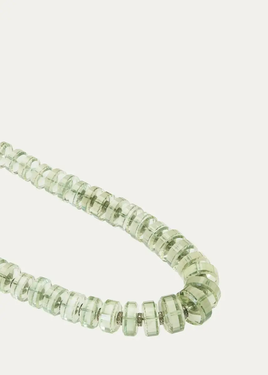 Ileana Makri Green Amethyst Rondelle Necklace with Diamonds | Thumbnail 2 Ileana Makri Green Amethyst Rondelle Necklace with Diamonds | Thumbnail 2