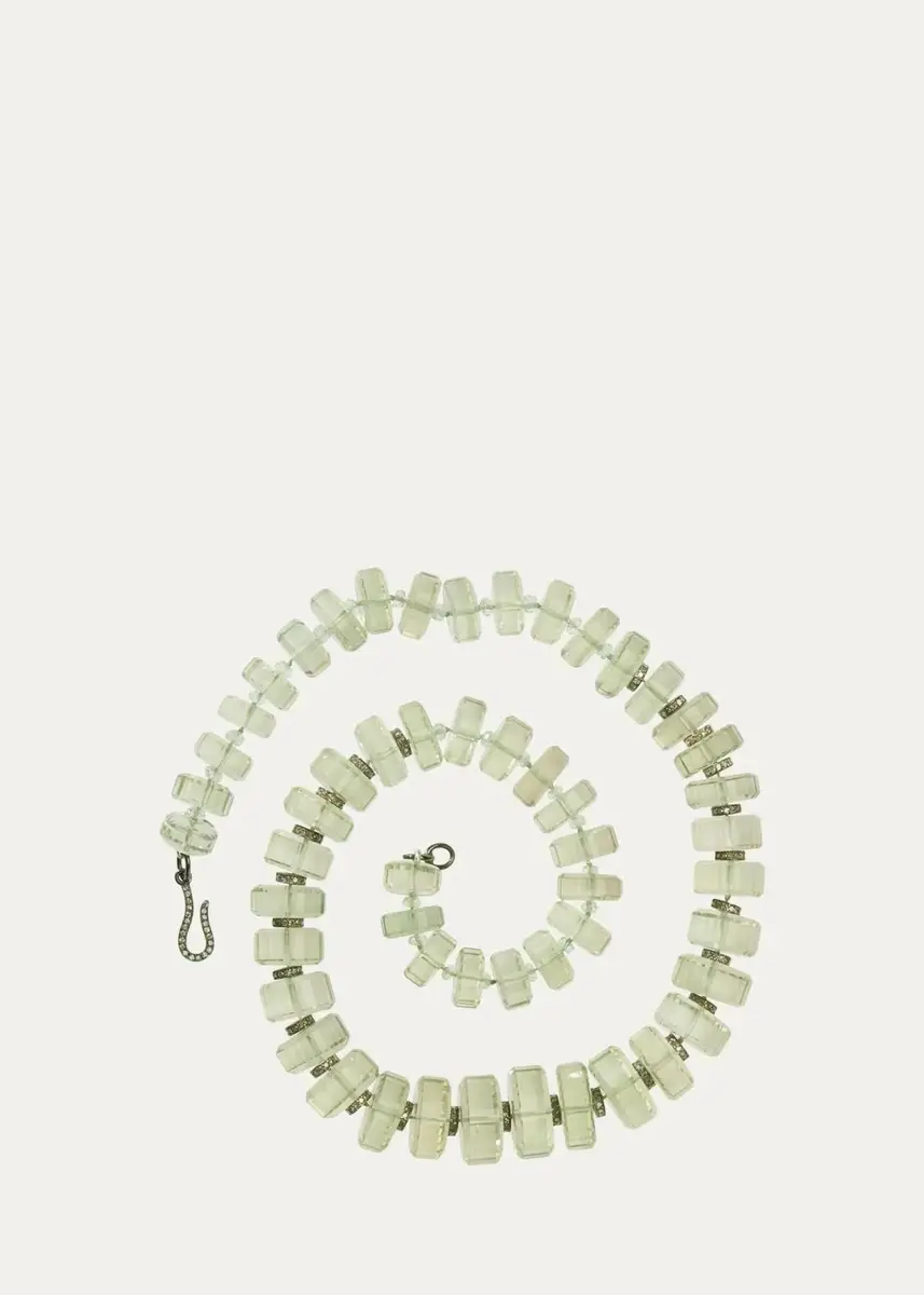 Ileana Makri Green Amethyst Rondelle Necklace with Diamonds | Thumbnail 3 Ileana Makri Green Amethyst Rondelle Necklace with Diamonds | Thumbnail 3
