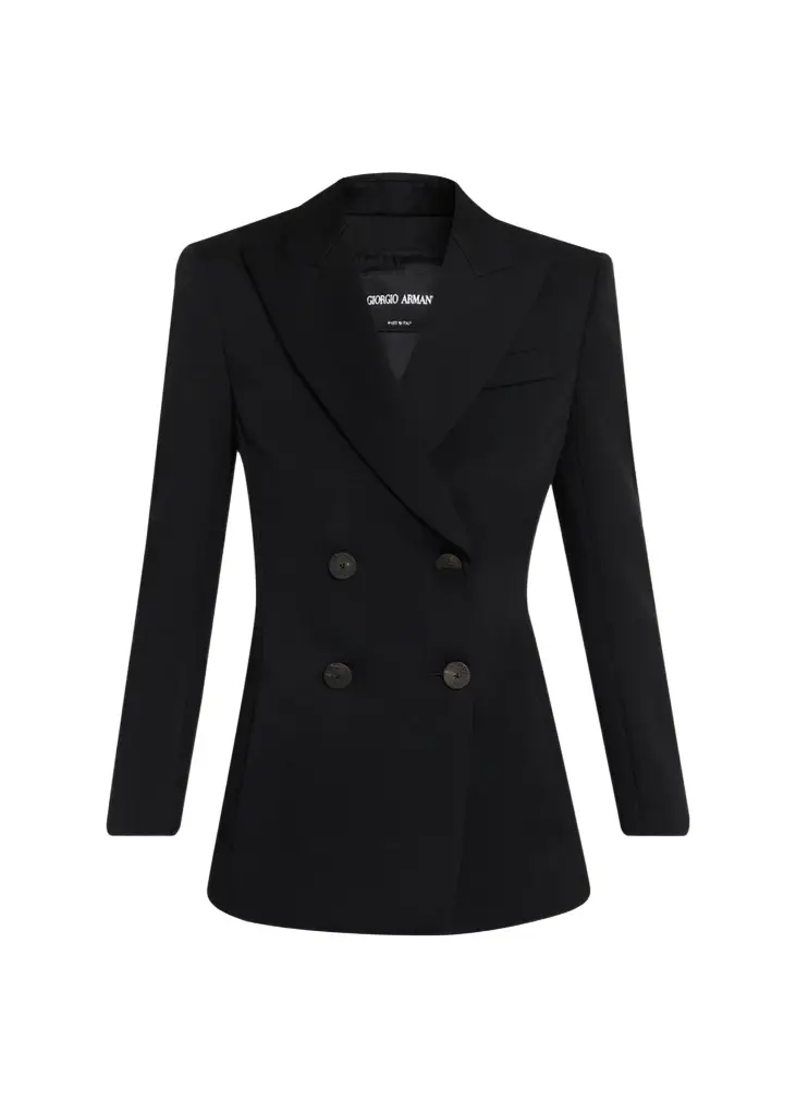 Giorgio Armani Double-Breasted Slim Wool Blazer | Image 1 Giorgio Armani Double-Breasted Slim Wool Blazer | Image 1
