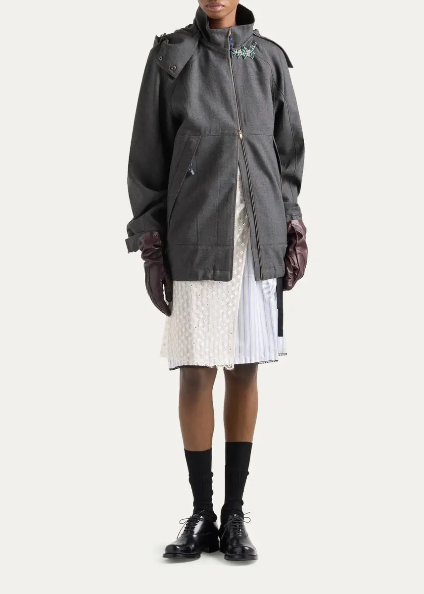 Prada Straight Fit Wool Jacket | Thumbnail 2 Prada Straight Fit Wool Jacket | Thumbnail 2
