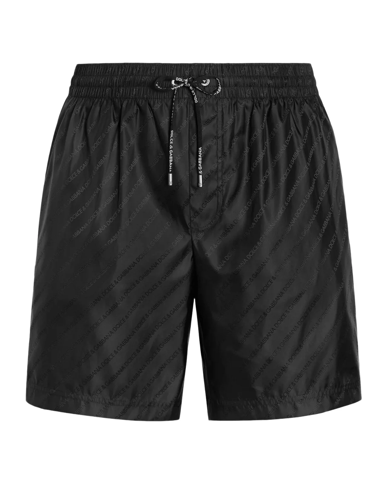 Dolce & Gabbana Men's All-Over Logo Nylon Swim Trunks