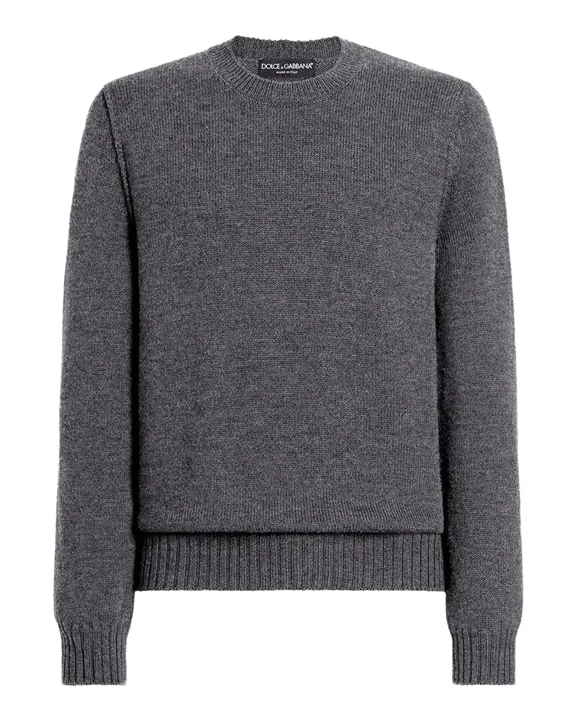 Dolce & Gabbana Men's Wool Crewneck Sweater | Image 1 Dolce & Gabbana Men's Wool Crewneck Sweater | Image 1