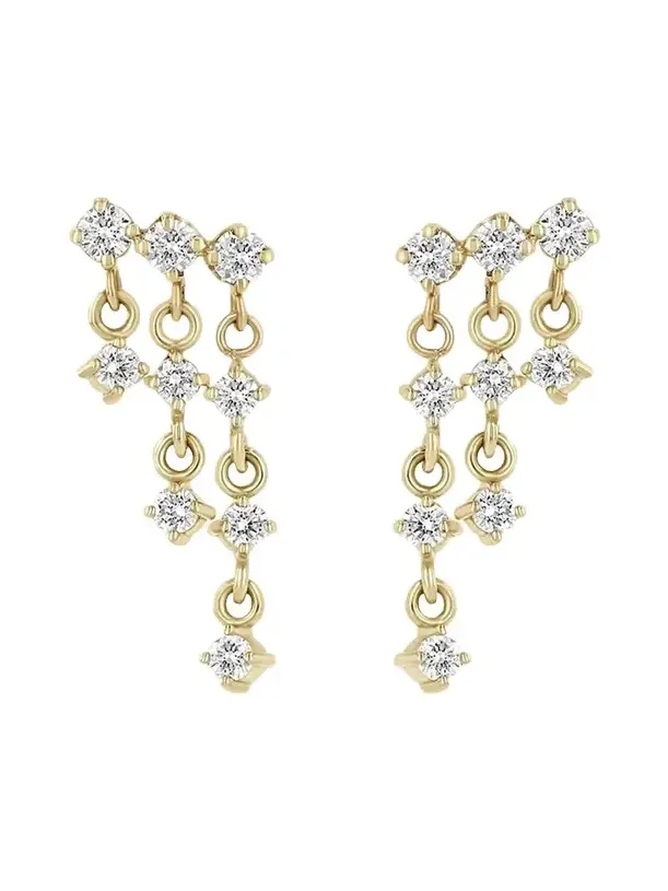 14K Waterfall Prong-Set Diamond Earrings 14K Waterfall Prong-Set Diamond Earrings