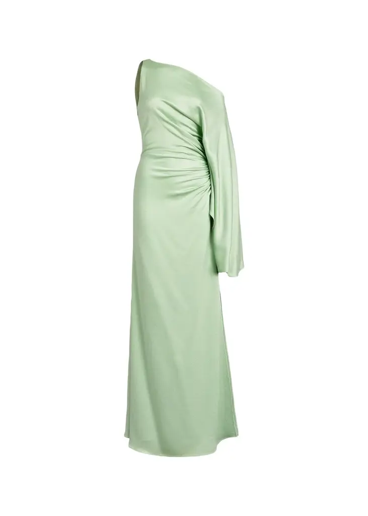 Silvia Tcherassi Kesia One-Shoulder Ruched Satin Maxi Dress | Image 1 Silvia Tcherassi Kesia One-Shoulder Ruched Satin Maxi Dress | Image 1