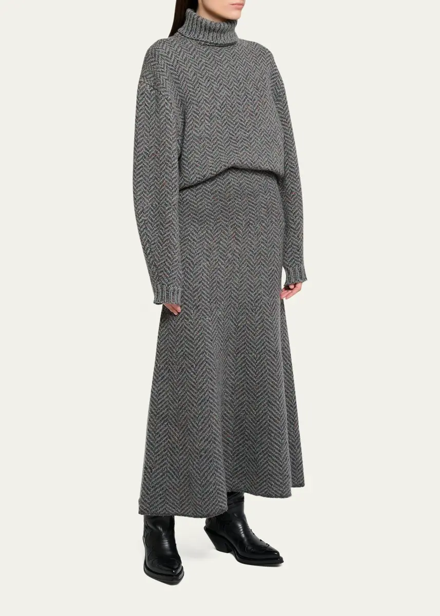 Gabriela Hearst Camden Cashmere Speckled Herringbone Maxi Skirt | Thumbnail 2 Gabriela Hearst Camden Cashmere Speckled Herringbone Maxi Skirt | Thumbnail 2
