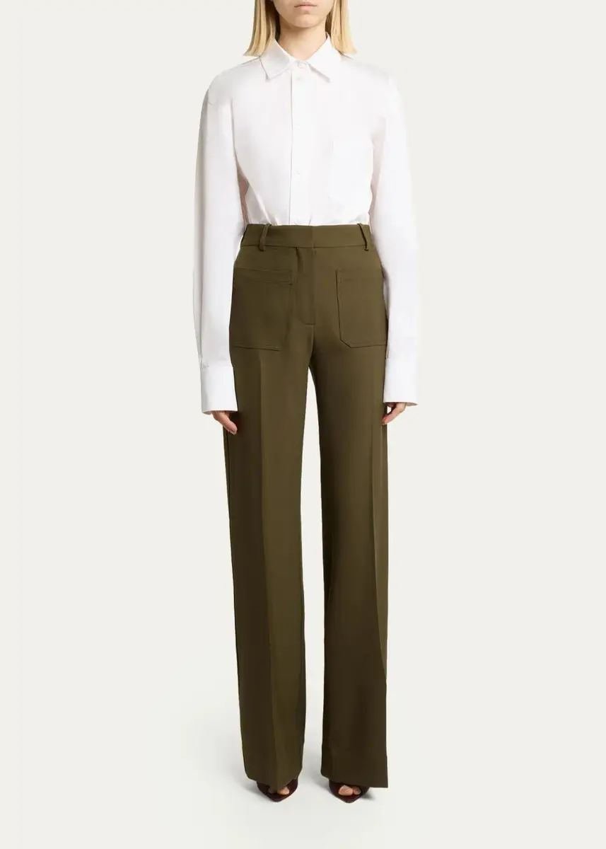 Victoria Beckham Alina Patch Pocket Wide-Leg Trousers | Thumbnail 2 Victoria Beckham Alina Patch Pocket Wide-Leg Trousers | Thumbnail 2