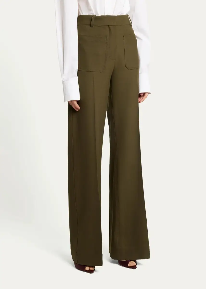 Victoria Beckham Alina Patch Pocket Wide-Leg Trousers | Thumbnail 4 Victoria Beckham Alina Patch Pocket Wide-Leg Trousers | Thumbnail 4