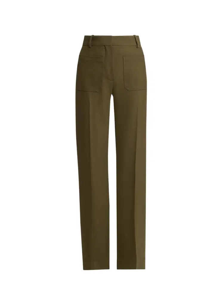 Victoria Beckham Alina Patch Pocket Wide-Leg Trousers | Image 1 Victoria Beckham Alina Patch Pocket Wide-Leg Trousers | Image 1