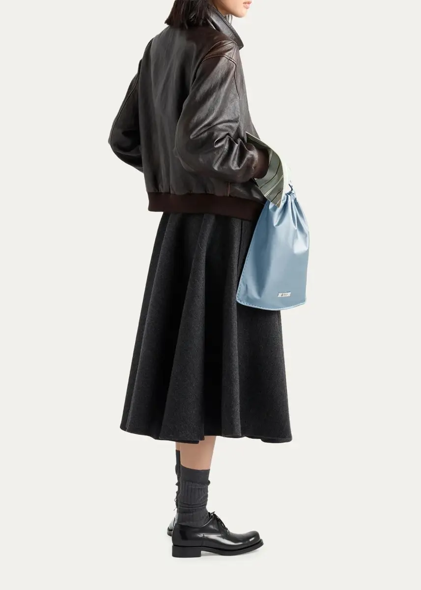 Prada Wish Silk Duchesse Drawstring Pouch Bag | Thumbnail 7