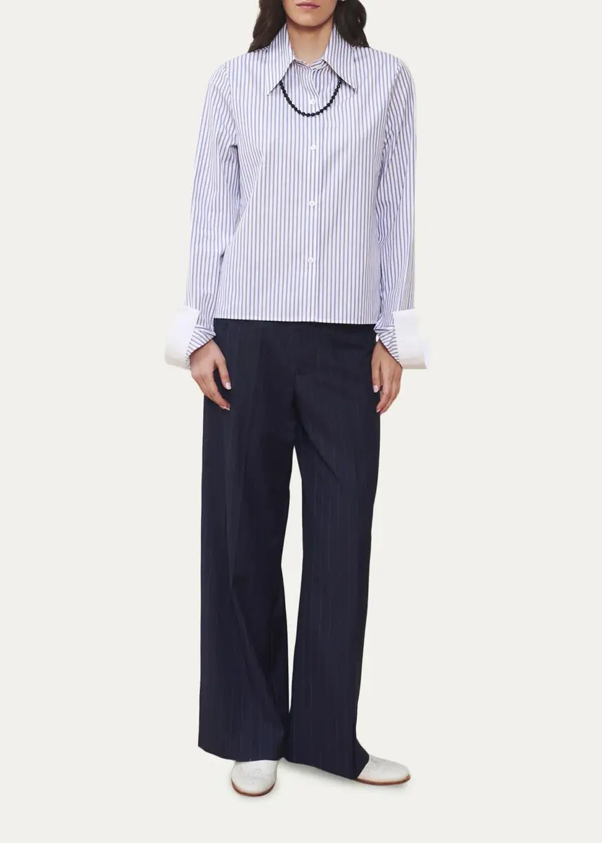 WE-AR4 The Avenue Pinstriped Wide-Leg Pants | Thumbnail 2 WE-AR4 The Avenue Pinstriped Wide-Leg Pants | Thumbnail 2