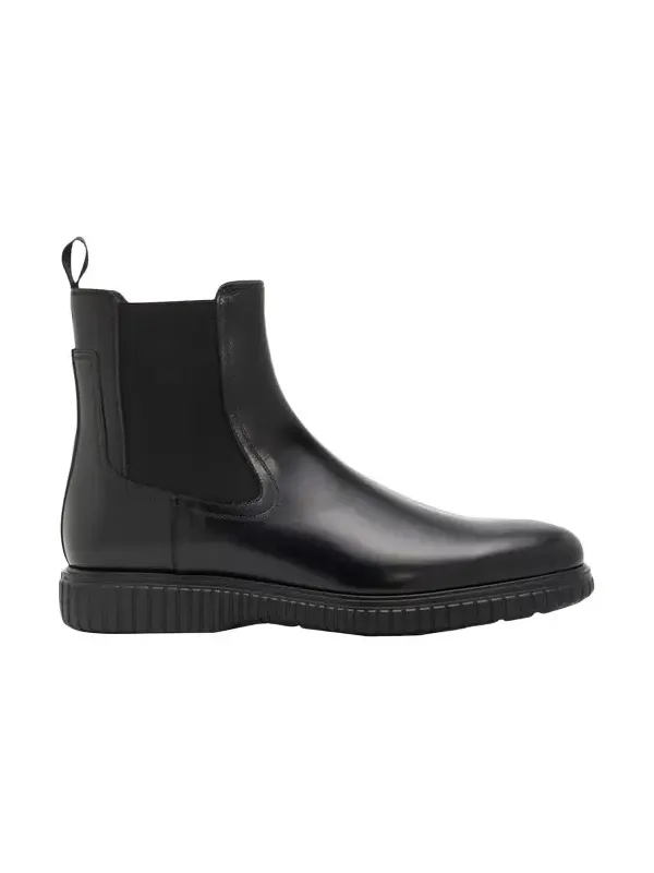 Ferragamo Men's Santo Leather Rubber-Sole Chelsea Boots
