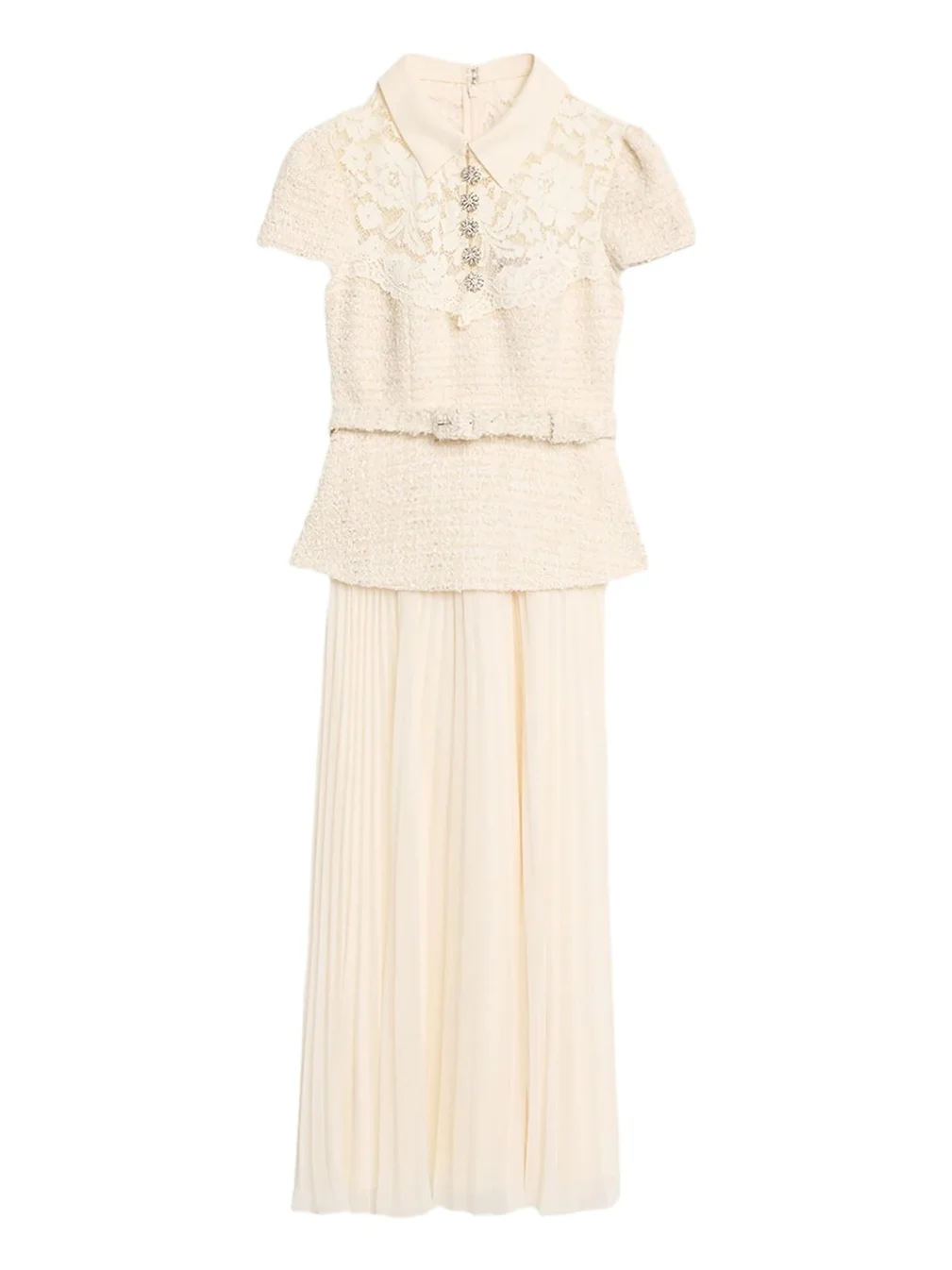 Lace Boucle Midi Dress
