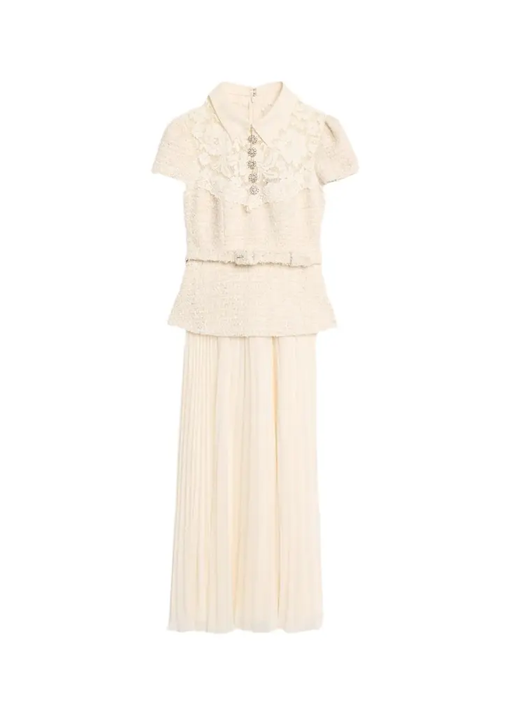 Self-Portrait Lace Boucle Midi Dress
