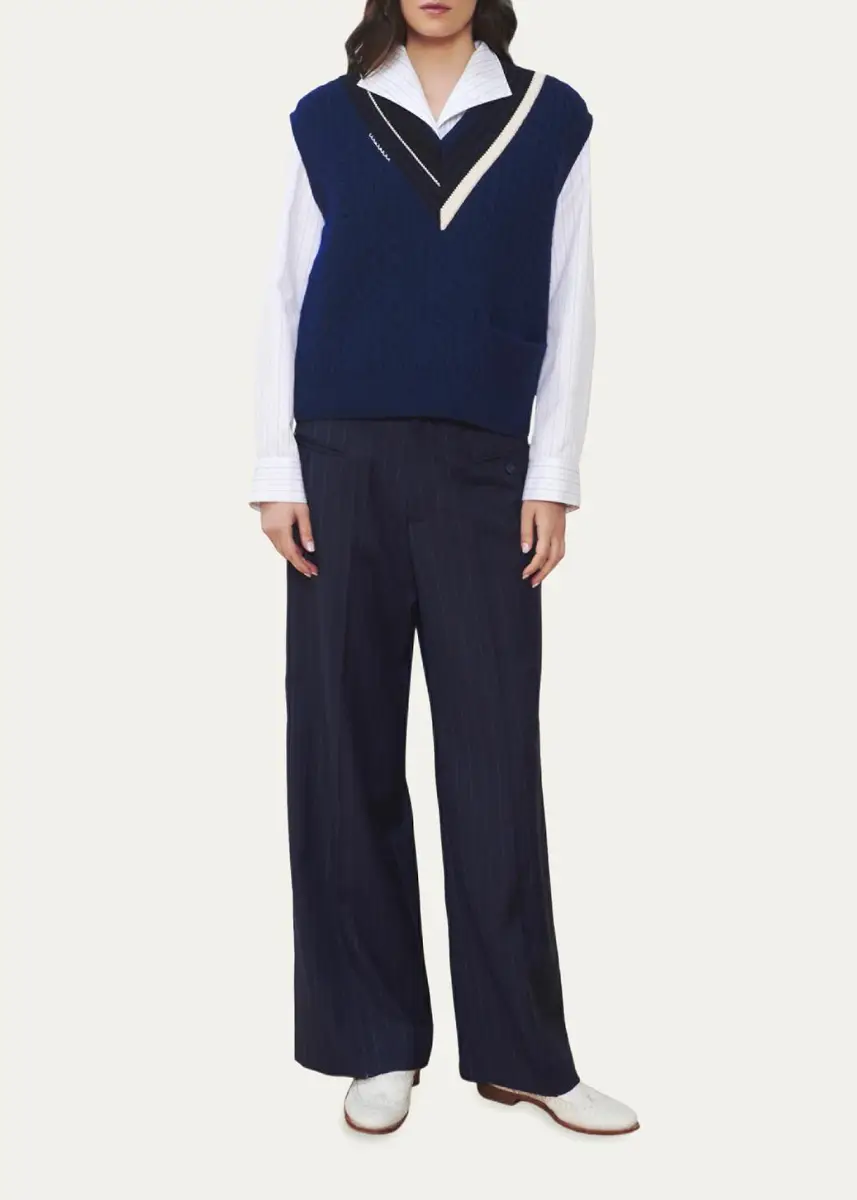 WE-AR4 The Retro Cable-Knit Wool Vest | Thumbnail 2 WE-AR4 The Retro Cable-Knit Wool Vest | Thumbnail 2