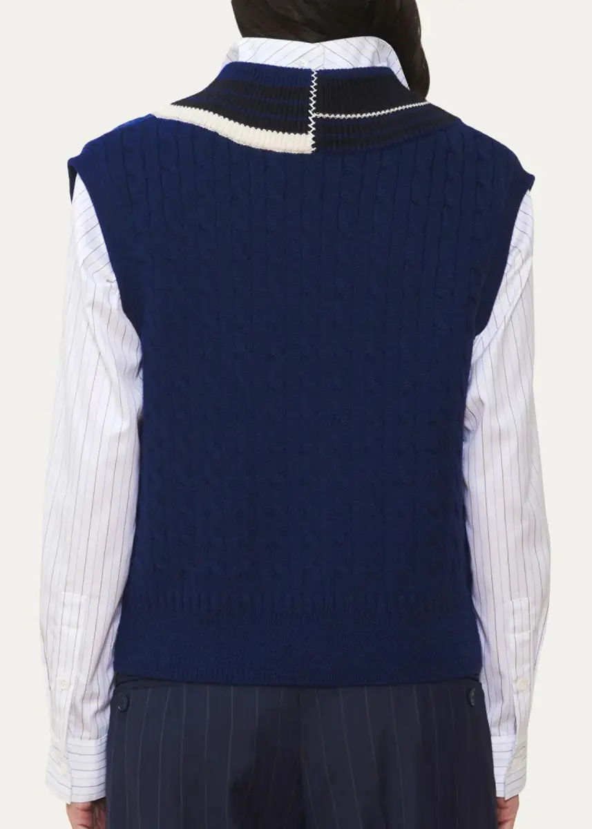 WE-AR4 The Retro Cable-Knit Wool Vest | Thumbnail 3 WE-AR4 The Retro Cable-Knit Wool Vest | Thumbnail 3