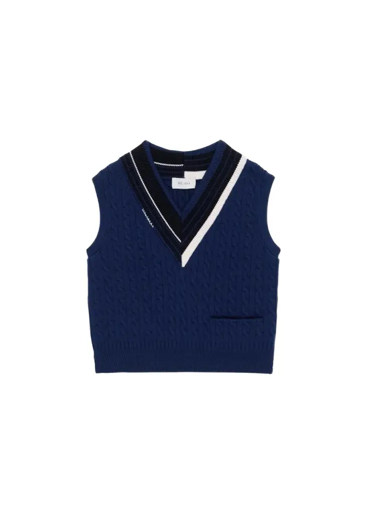 WE-AR4 The Retro Cable-Knit Wool Vest | Image 1 WE-AR4 The Retro Cable-Knit Wool Vest | Image 1