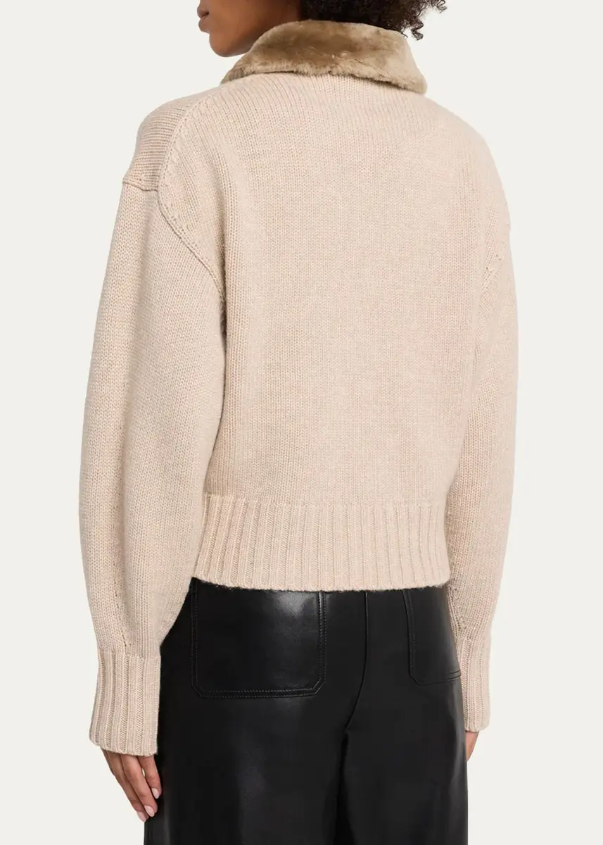 Simkhai Drop Shoulder Wool-Cashmere Cardigan | Thumbnail 3 Simkhai Drop Shoulder Wool-Cashmere Cardigan | Thumbnail 3