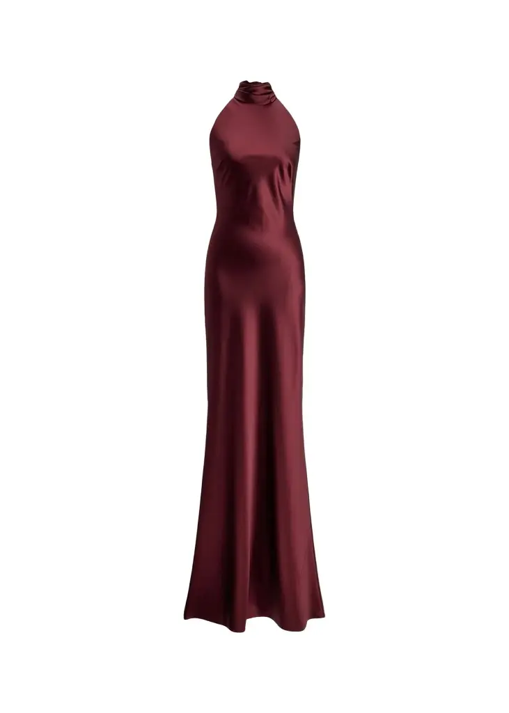 Ralph Lauren Collection Chilton Satin Halter Evening Dress | Image 1 Ralph Lauren Collection Chilton Satin Halter Evening Dress | Image 1