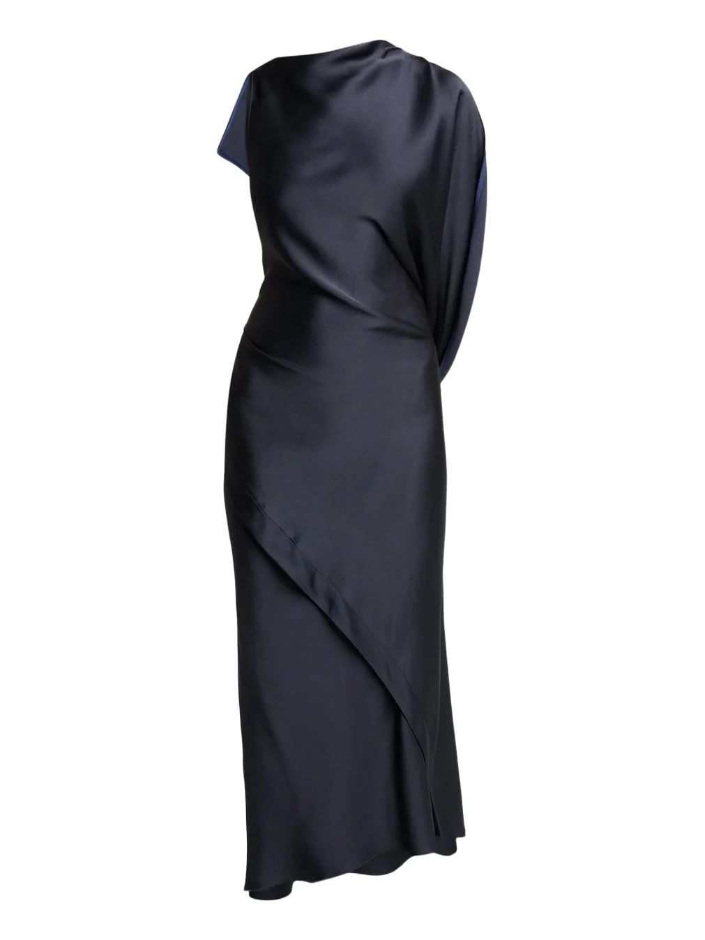 Victoria Beckham Kyra Satin Asymmetric Midi Dress