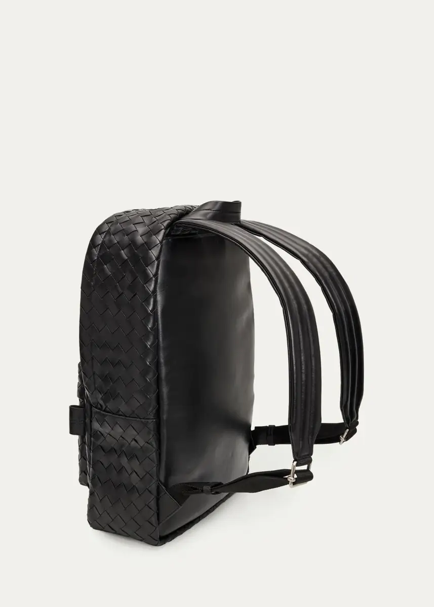 Bottega Veneta Men's Medium Intrecciato Leather Backpack | Thumbnail 2 Bottega Veneta Men's Medium Intrecciato Leather Backpack | Thumbnail 2