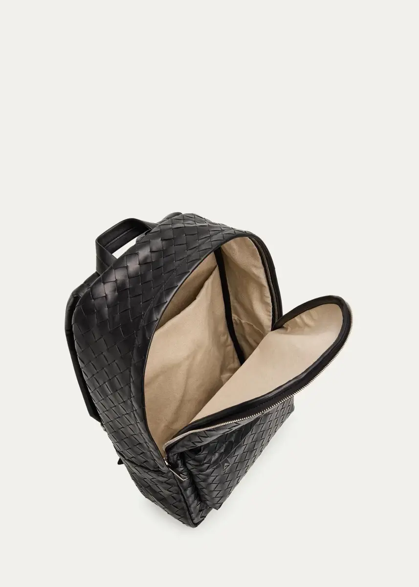 Bottega Veneta Men's Medium Intrecciato Leather Backpack | Thumbnail 3 Bottega Veneta Men's Medium Intrecciato Leather Backpack | Thumbnail 3