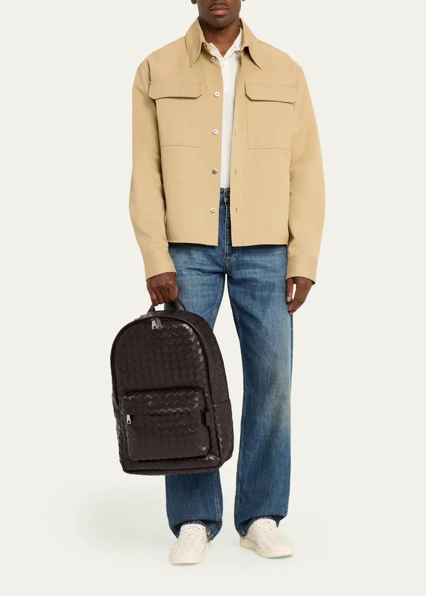 Bottega Veneta Men's Medium Intrecciato Leather Backpack | Thumbnail 7 Bottega Veneta Men's Medium Intrecciato Leather Backpack | Thumbnail 7