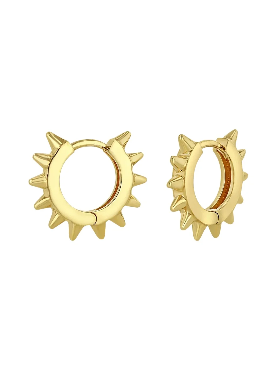 Zoë Chicco 14K Gold Spiked Hinge Huggie Hoop Earrings