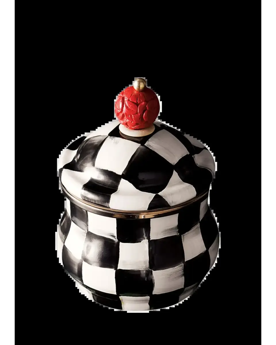 MacKenzie-Childs Courtly Check Enamel Lidded Sugar Bowl | Thumbnail 2 MacKenzie-Childs Courtly Check Enamel Lidded Sugar Bowl | Thumbnail 2