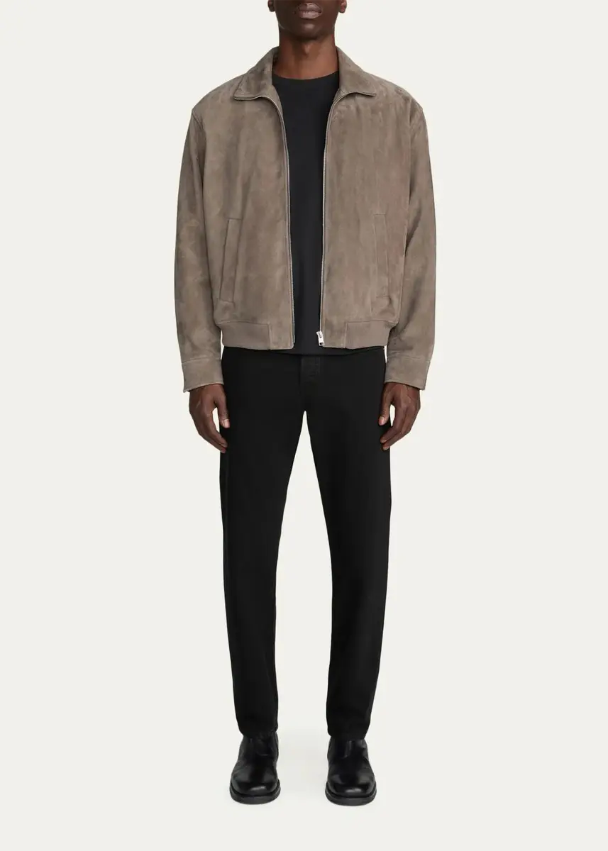 Frame Men's Suede Full-Zip Bomber Jacket | Thumbnail 2 Frame Men's Suede Full-Zip Bomber Jacket | Thumbnail 2