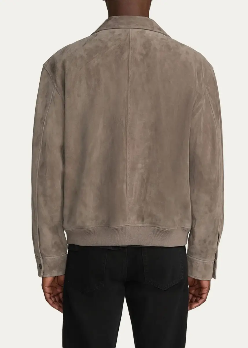 Frame Men's Suede Full-Zip Bomber Jacket | Thumbnail 3 Frame Men's Suede Full-Zip Bomber Jacket | Thumbnail 3