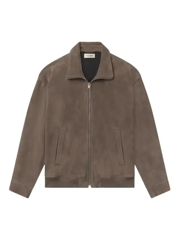 Men's Suede Full-Zip Bomber Jacket
