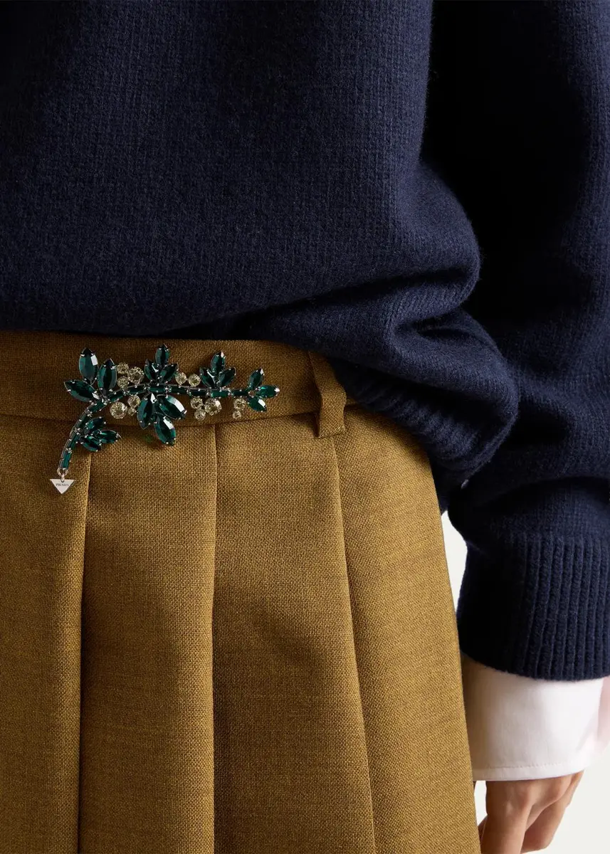 Prada Pleated Wool Midi Skirt | Thumbnail 5 Prada Pleated Wool Midi Skirt | Thumbnail 5