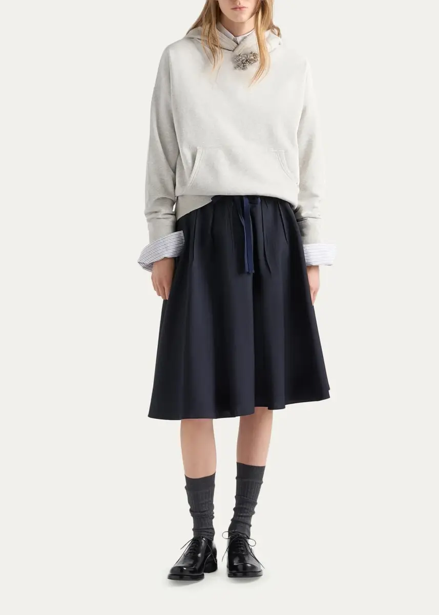 Prada Wool-Mohair Knee-Length Skirt | Thumbnail 2 Prada Wool-Mohair Knee-Length Skirt | Thumbnail 2