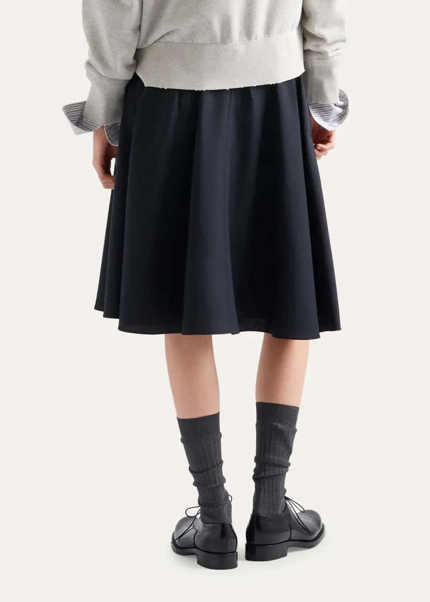 Prada Wool-Mohair Knee-Length Skirt | Thumbnail 3 Prada Wool-Mohair Knee-Length Skirt | Thumbnail 3