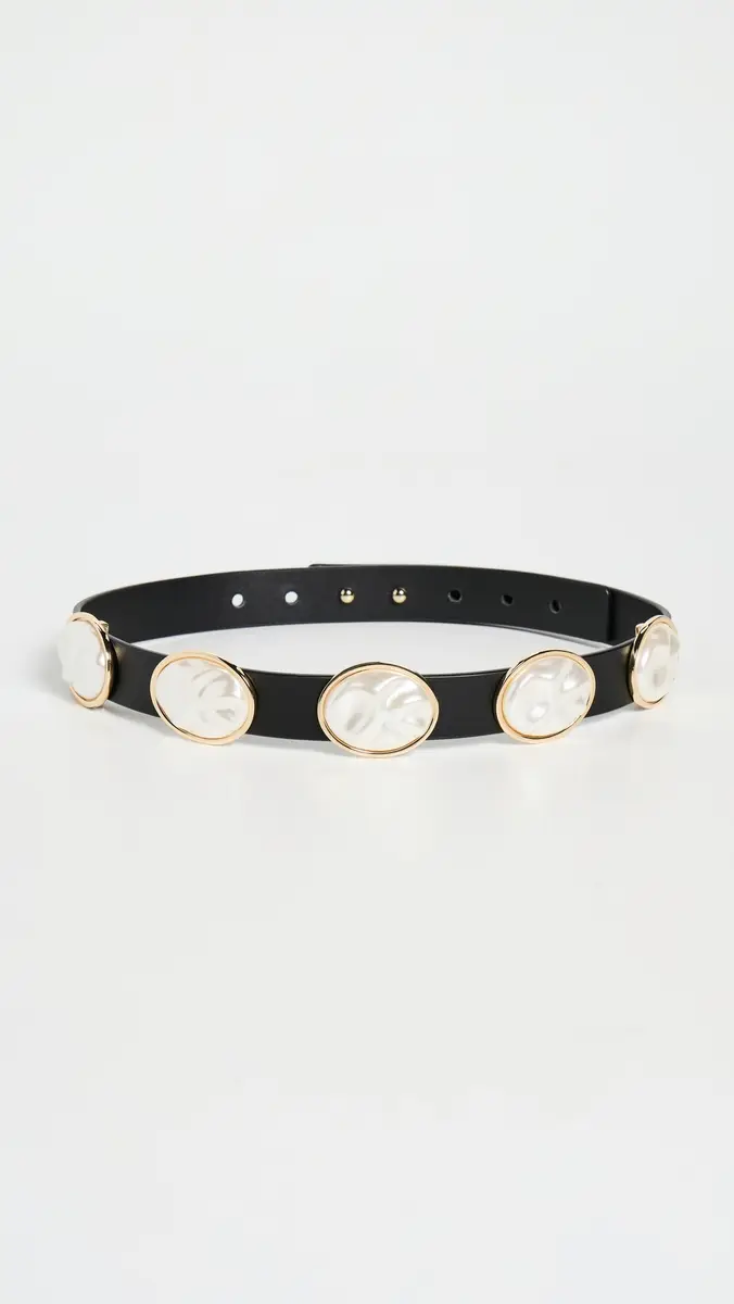 Lele Sadoughi Oval Pearl Station Belt | Thumbnail 2 Lele Sadoughi Oval Pearl Station Belt | Thumbnail 2