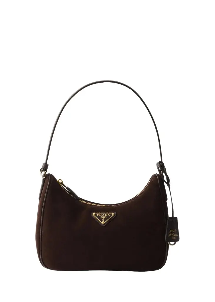 Prada Re-Edition 2005 Mini Nubuck & Saffiano Leather Shoulder Bag | Image 1 Prada Re-Edition 2005 Mini Nubuck & Saffiano Leather Shoulder Bag | Image 1