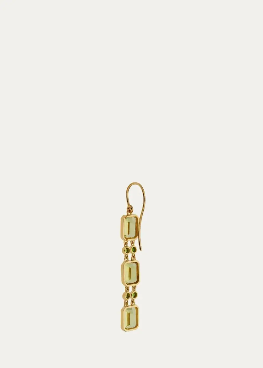 Ileana Makri 18K Sofia Lemon Topaz Drop Earrings with Chrome Diopside | Thumbnail 3 Ileana Makri 18K Sofia Lemon Topaz Drop Earrings with Chrome Diopside | Thumbnail 3