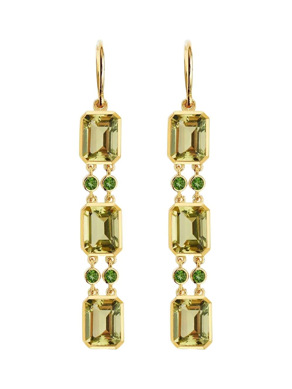Ileana Makri 18K Sofia Lemon Topaz Drop Earrings with Chrome Diopside