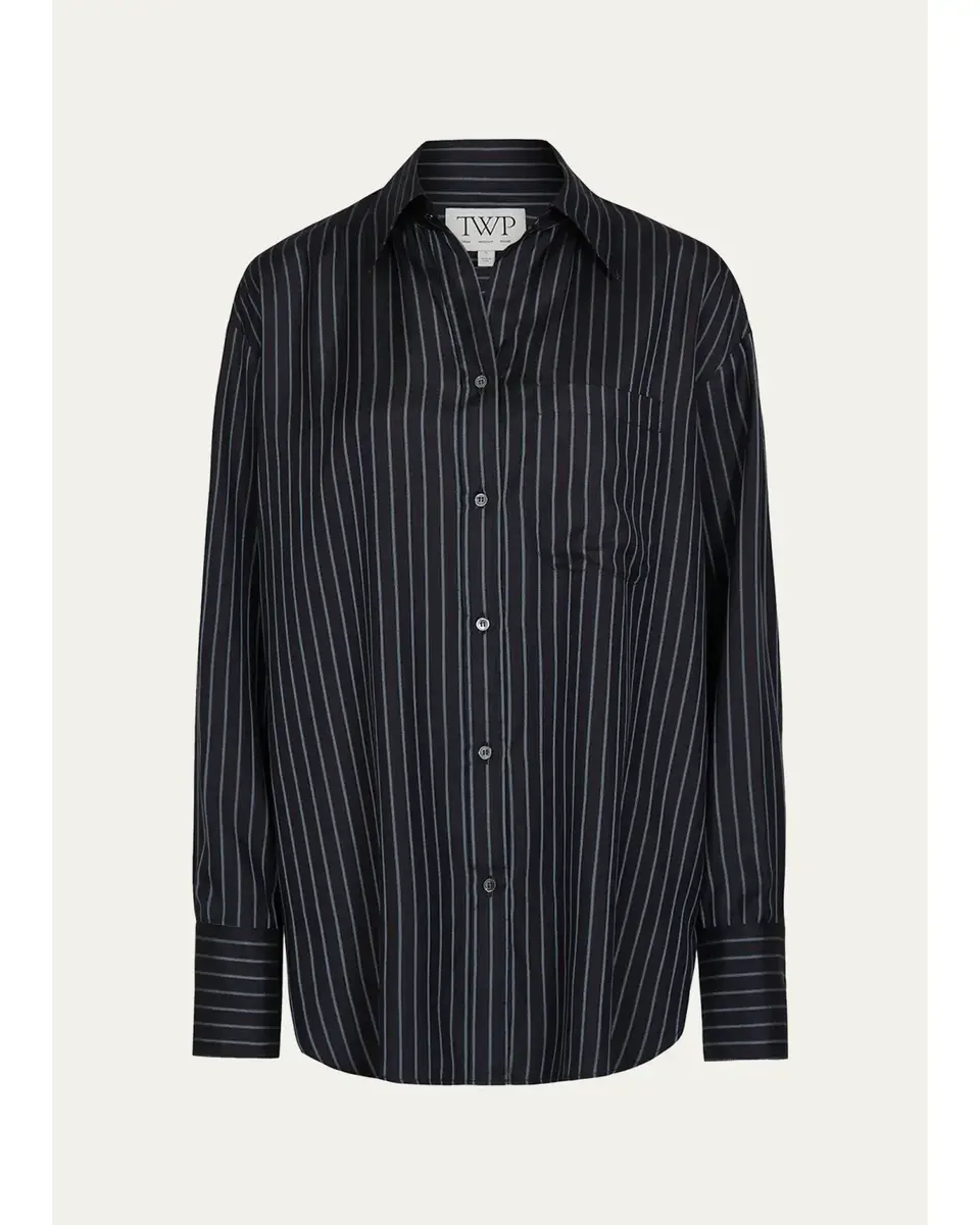 TWP Big Joe Striped Silk Shirt | Image 1 TWP Big Joe Striped Silk Shirt | Image 1