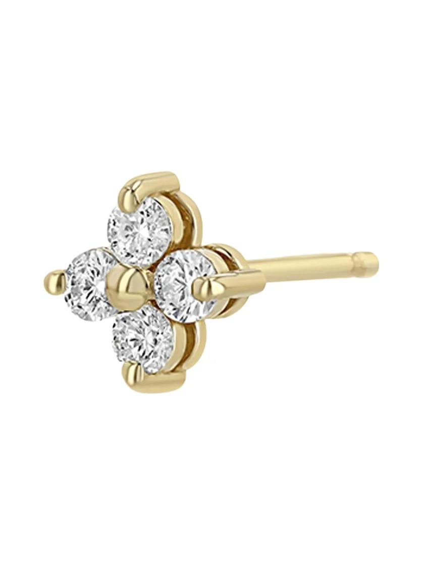 Zoë Chicco 14K Diamond Quad Stud Earring, Single