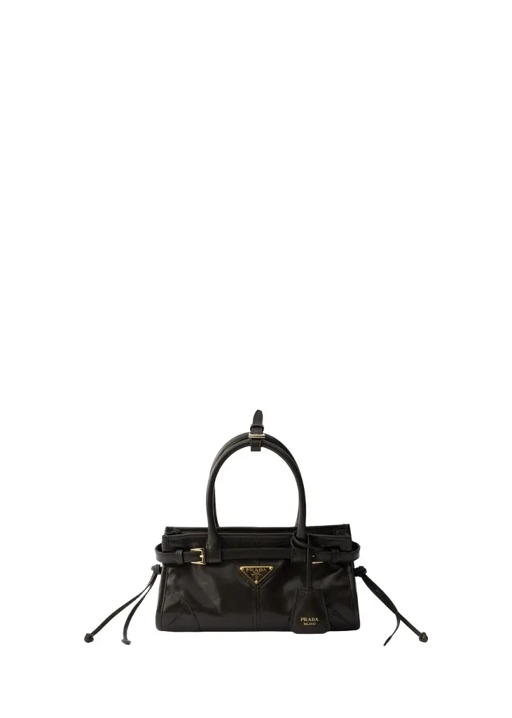 Prada Bonnie Mini Leather Top-Handle Bag | Image 1 Prada Bonnie Mini Leather Top-Handle Bag | Image 1