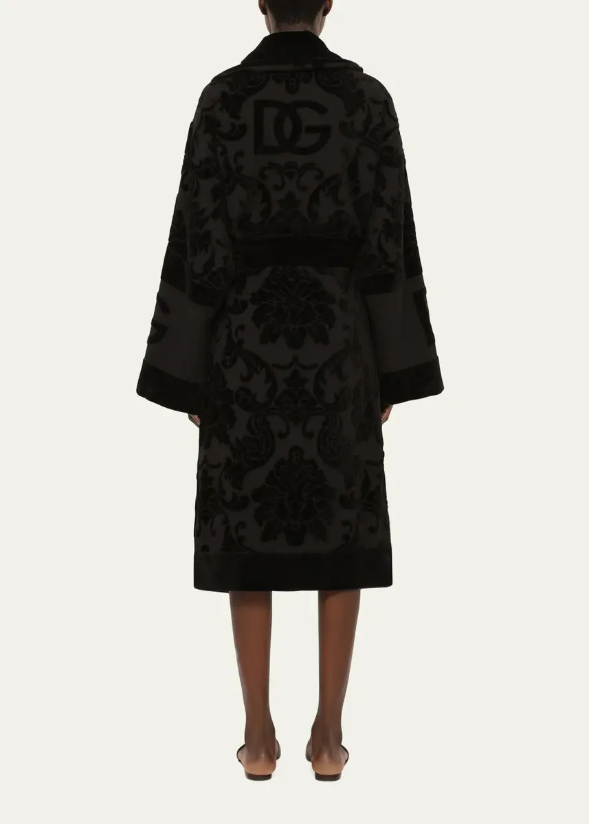 Dolce & Gabbana DG Logo Jacquard Bathrobe | Thumbnail 3 Dolce & Gabbana DG Logo Jacquard Bathrobe | Thumbnail 3