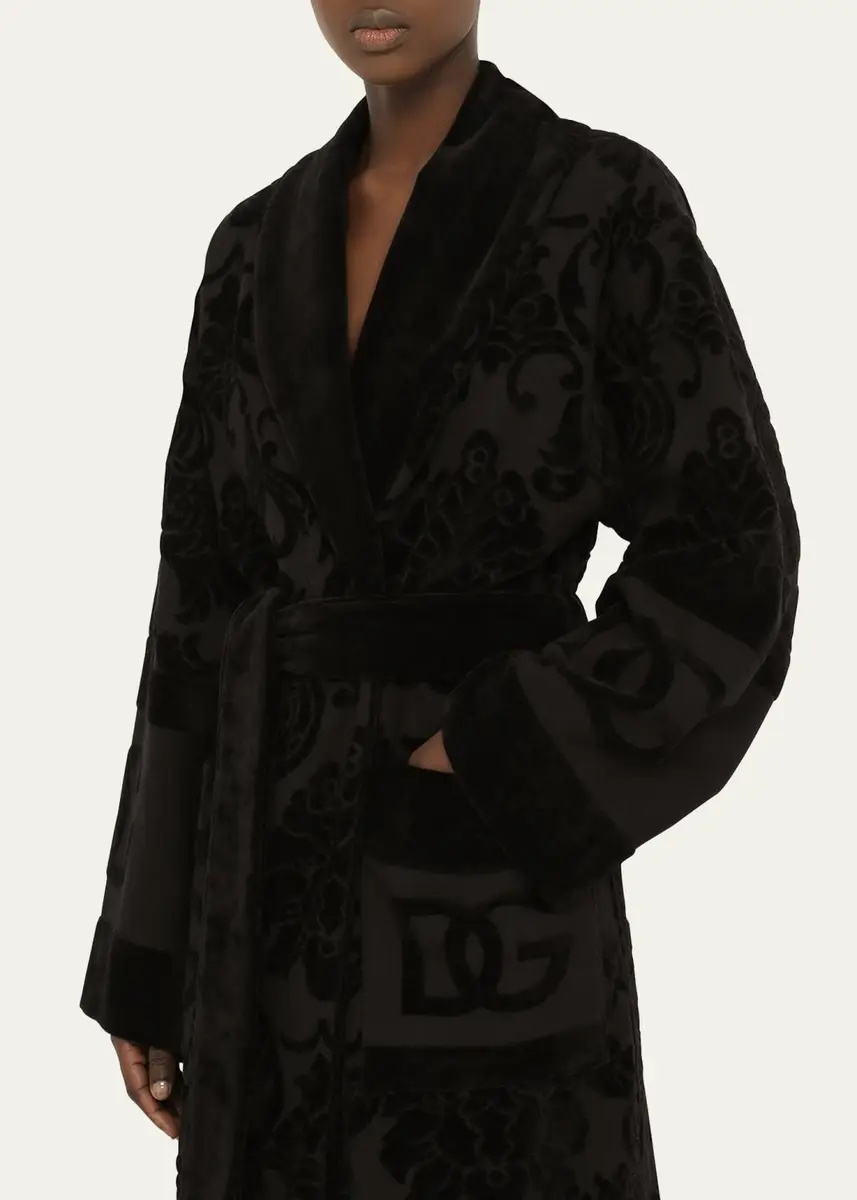 Dolce & Gabbana DG Logo Jacquard Bathrobe | Thumbnail 4 Dolce & Gabbana DG Logo Jacquard Bathrobe | Thumbnail 4